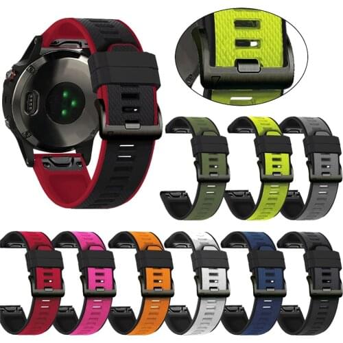 22 26mm Quick Release Watch Band Straps For Garmin Fenix 6 6X 5X 5 3 3HR S60 MK1 Forerunner 935 945 Easyfit Silicone Wirstband