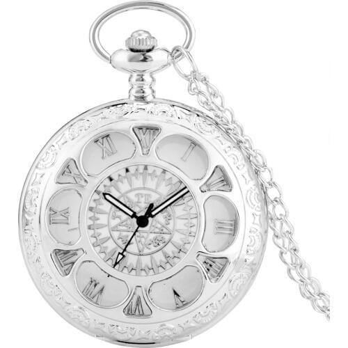 Harajuku Anime Kuroshitsuji Black Butler Silver Quartz Pocket Watch Sebastian Ciel Necklace Pendant Cosplay Gifts for Men Women