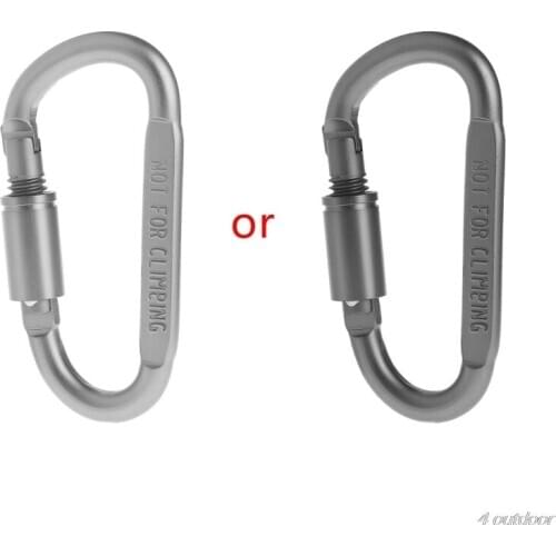 D Shaped Camping Carabiner Aluminum Alloy Locking Hook Ring Key Climbing Tools F20 21 Dropshipping