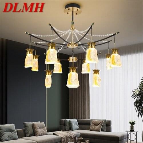 DLMH Pendant Light Contemporary Luxury Brass LED Crystal Lamp Fixtures For Home Living Room Decoration