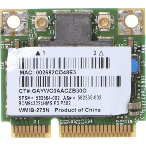 For hp BCM943224HMS Wireless Dual Band 802.11 a/g/n Half Mini PCI-E WiFi Card