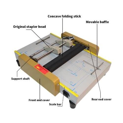 220V/110v electric stapler folding machine A3 SIZE electric creasing machine card folding machines color pages dashed machine