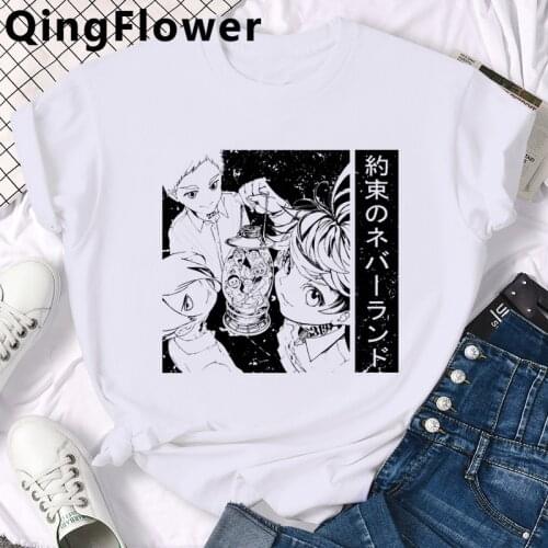 Anime the Promised Neverland t shirt male white t shirt vintage japanese clothes tshirt graphic tees women ulzzang
