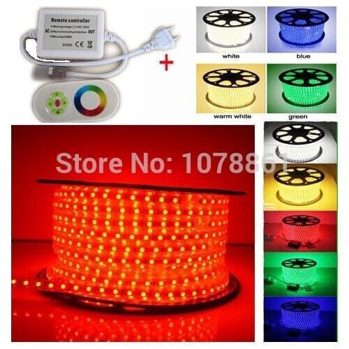 DHL Free led flexible strip 110V bendable flexible high voltage 220v 5050 led strip rgb 230V + RF remote IR Touching controller
