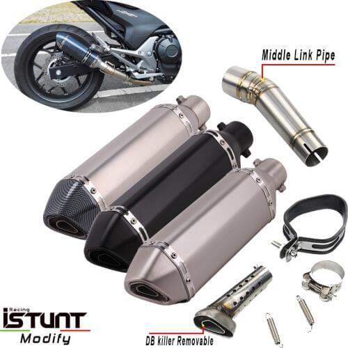 Slip on For Honda NC700 NC700X NC750 NC750X NC750S Motorcycle Exhaust Muffler Modified DB Killer Escape Moto Middle Link Pipe
