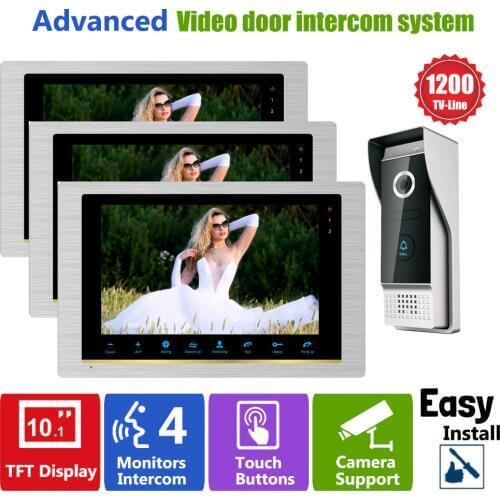 Homefong 10 Inch Video Door Phone Intercom System Night Visual Inter-conversation Doorbell 1V3 Door Entry