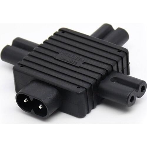 IEC 320 Figure 8 C8 Male to 3*C7 Female Splitter Power Adapter for Power Supply 1 in 3 out