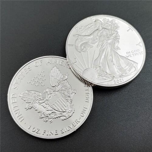 2019 2020 American Statue of Liberty Eagle Coin Silver Plated Commemorative Coin Collection Gift Home Decoration Souvenir