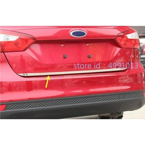 For Ford Focus 2018 2019 2020 Car Body Cover Stainless Steel Rear Tail Door Bottom Tailgate Trunk Lid Tail Gate Trim 1pcs