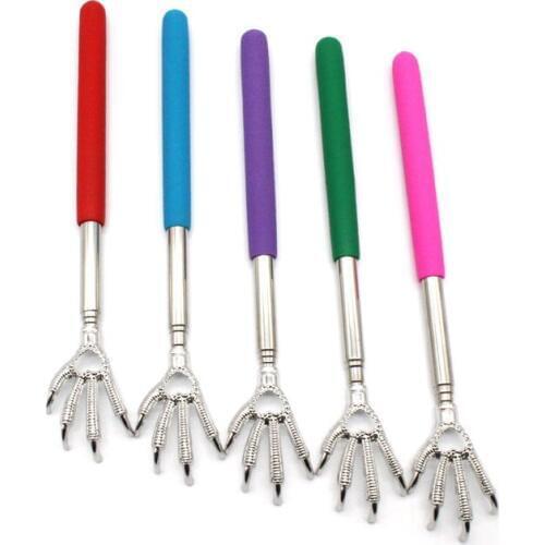 Portable Adjustable Massage Eagle Claw Stainless Steel Telescopic Pen ClipTelescopic Back Scratcher Itch Scratch Body Massager