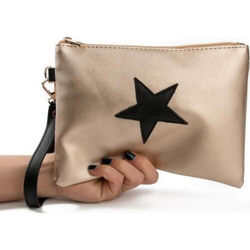 M300 Fashion Women Clutch Bag Candy Color Five Pointed Star Pattern Handbag Bag Small Bag Student Girl Gift Wholesale