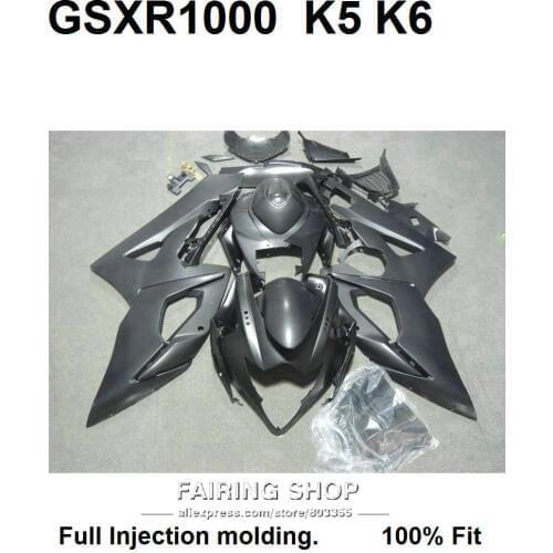 Motorcycle bodywork fairing kit for Suzuki GSXR1000 K5 K6 matte black injection fairings set GSXR 1000 05 06 VN46