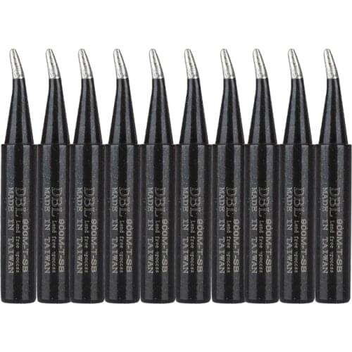10Pcs/lot 900M-T-SB Soldering Iron Tip Lead-Free Welding Head Black Sting Welding Tools For 936 938 Soldering Rework Station