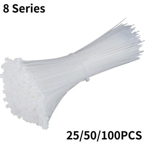 Nylon Cable Ties Self Locking Plastic Loop Wire Black 8x300 Wrap Strap Zip Cable Fasten Organis Tension Belt Reusable Cable Tie