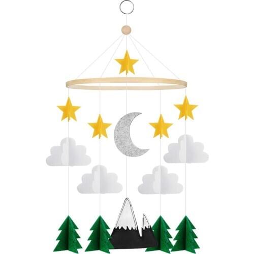 Baby Hanging Ornament Romantic Deco Baby Crib Mobile Moon Star Tree Hanging Decoration Nursery Home Decor