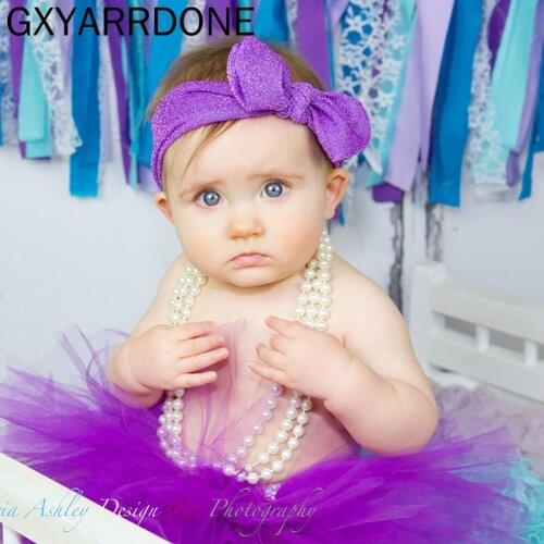 2020 Newborn Sweet Baby Knot Bow Headband For Girls Toddlers Shiny Rabbit Stretch Hariband Turban Kids Fashion Head Wrap