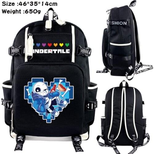 Undertale Cosplay Student School Shoulder Bag Backpack Teentage Laptop Travel Rucksack Outdoor Gift