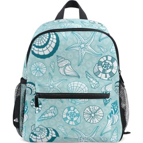 Colorul Shells Starfish On Bubbles School Bag For Gilrs Boys Orthopedic Backpack Children School Bags Student Mochila Grade 1-4