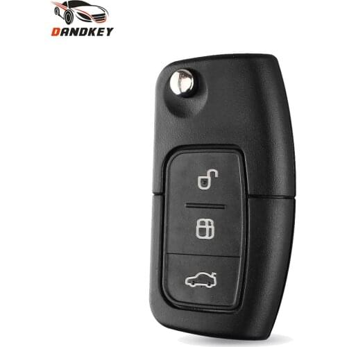 Dandkey 3 Button Flip Folding Modified Uncut Car Blank Key Shell Remote Fob Cover For Ford Focus Fiesta C Max Ka key shell