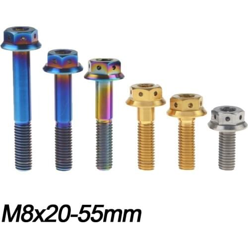 Xingxi Titanium Ti Bolt M8x20 25 30 35 40 45mm Flange Inside and Outside hexagonal Head for Motorcycle Disc Brake Screw Fastener