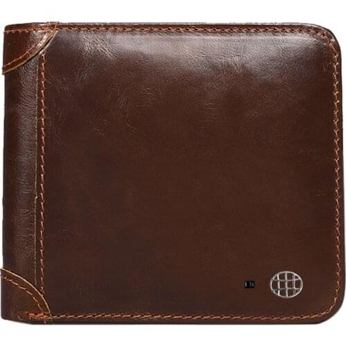 Smart wallet Anti-theft alarm Male wallet Genuine Leather Short Purse Design Men’s wallet Cow Leather Card Holder