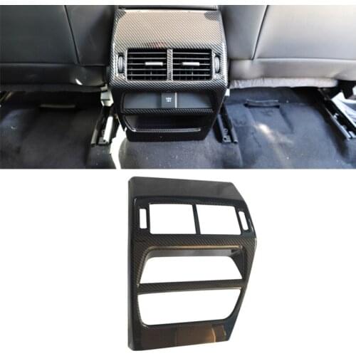 World Datong Interior ABS Chrome Rear Air Condition Armrest Outlet Vent Panel Carbon Fiber Texture Trim 1pcs for Jaguar E-pace