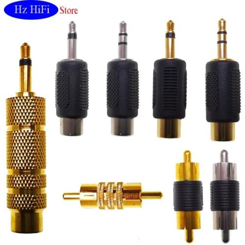 1/2PCS New RCA 3.5mm Mono Male To RCA 6.35 Female Audio Adapter Coupler