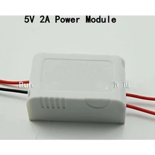 1PCS AC220V-DC5V 2A 12W Power supply Isolated switch power supply module With cable case 220 to 5v board LED l1212