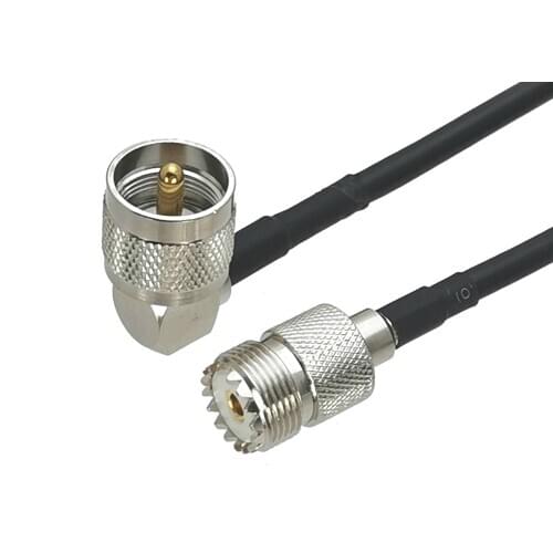 1Pcs RG58 UHF SO239 Female Jack to UHF PL259 Male Right angle RF Coaxial Jumper Pigtail Cable For Radio Antenna 6inch~40M
