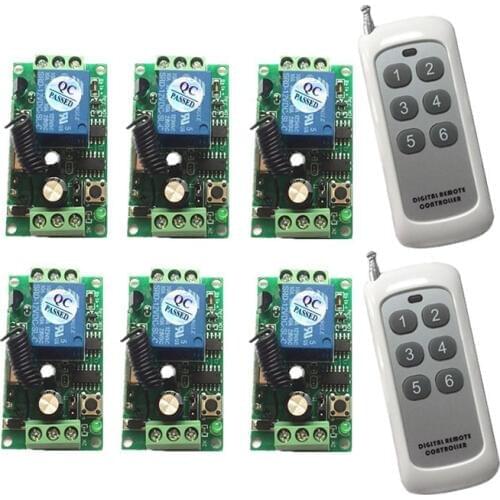 1000m Smart DC 9V 12V 24V 1 CH 1CH RF Wireless Remote Control LED Light Strips Motor Switch System,6CH Transmitter & Receiver