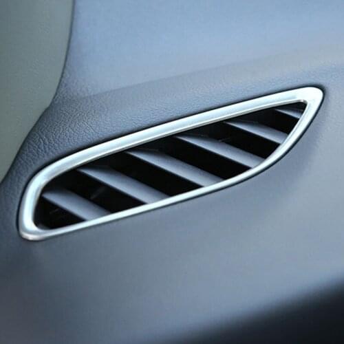 For Mitsubishi Outlander 2013 2014 Car stainless steel trim outlet box special modified dashboard decorative frame 2pcs per set