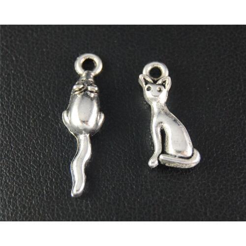 30 Pcs Silver Color Zinc Alloy 3d Cat Mouse Charm Bracelet For Diy Necklace Jewelry Making A1248