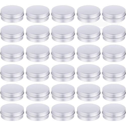 30 Pack Screw Top Round Metal Lip Balm Tins Containers Lids (1oz) drop shipping