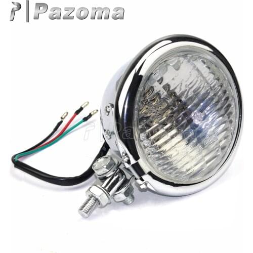 4.5" Motorcycle Headlight Cafe 12V H4 Bulb Motorbike Headlamp Vintage Round Bates Style Front Light For Harley Bobber Chopper