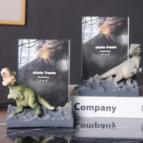 6 Inches Picture Frame Ornaments Detachable Antifouling Dinosaur Virgin Forest Resin Photo Frame Wedding Bedroom Desktop Decor
