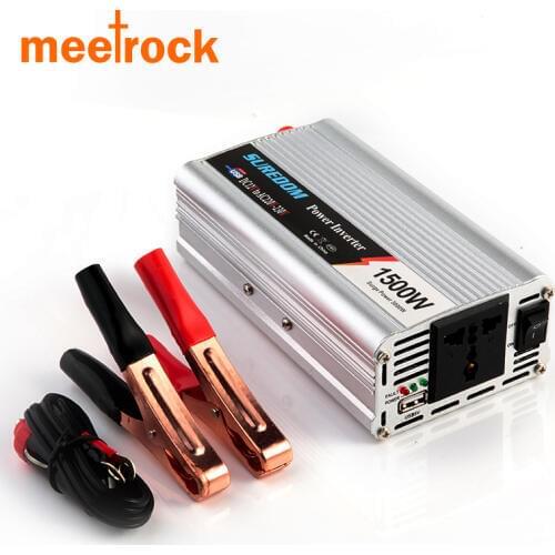 Meetrock car power inverter 12v 220v automobiles omvormer 12 naar 220 volt carregador veicular car adapter invertor charge 1500W