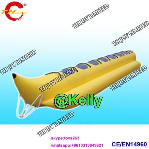 Free air shipping professional inflatable banana boat rides for sale, commercial good quality inflatable banana flying fish ride