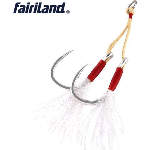 2 pair/5pck/set Big game Titanium steel Barbed fishhooks Forged shank Ocean boat fishing hook, with Kevlar line nickel finished