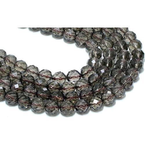 1string AA Quality 100% Natural Smoky Crystal Quartz Beads Faceted 4mm 6mm 8mm 10mm 12mmStone Loose Beads ,15.5"/strand