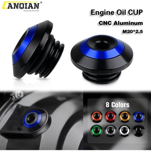 FOR YAMAHA MT-03 MT03 (660CC)Monocilindrico 2006-2014 M20*2.5 Motorcycle Accessories CNC Engine Oil Filter Cup Plug Cover Screw