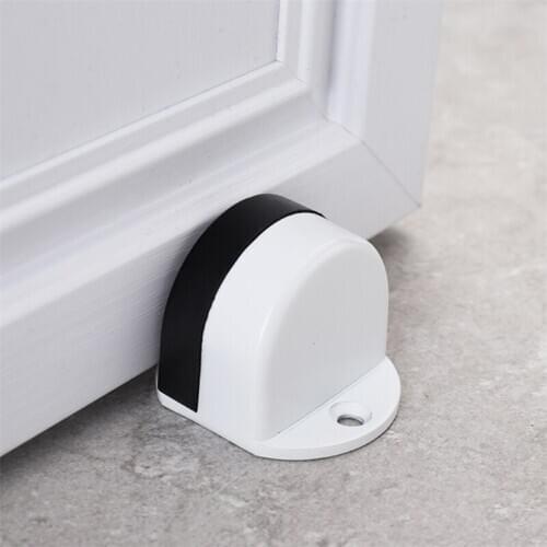 Stainless Steel Door Stopper Non-punch Sticker Water-proof Door Holder Hidden Rubber Door Stop Furniture Door Hardware