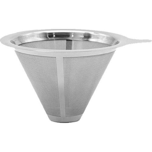 Stainless Steel Pour Over Coffee Filter Reusable Coffee Cone Dripper Coffee Maker Accessories Practical and durable filter