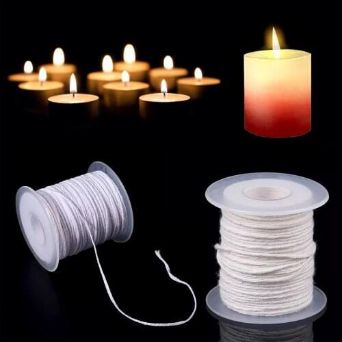 Cotton Braid Candle Wick Core Spool Non-smoke DIY Oil Lamps Candles Supplie DIY Candle Wick Roll 61m Cotton Rope Making Candles