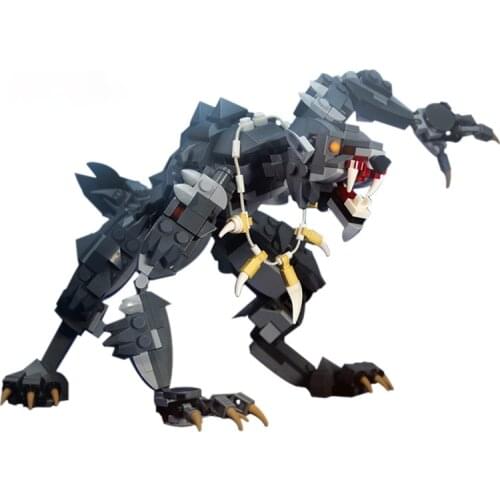 MOC Halloween Monster Werewolf Building Blocks Kit Rare Animal Wolf Model Bricks Idea Assemble Toys For Children Birthday Gifts