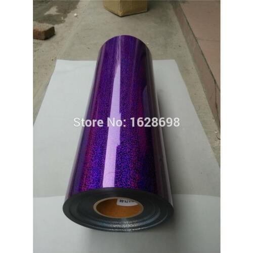 Korea quality hologram CDH-04 purple color pu vinyl heat transfer on garments with size: 50CMX100CM