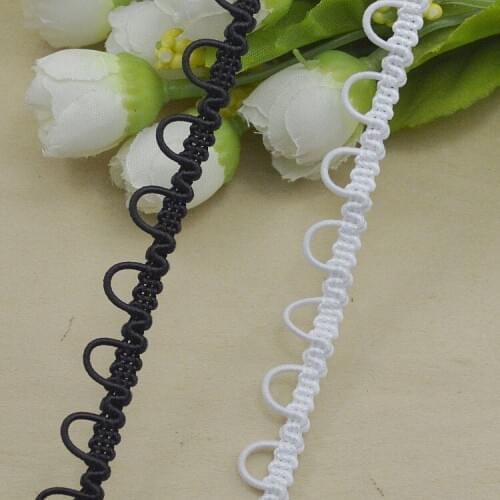 50Meters White Black Bullion Curve Trim S U Shaped Wave Lace Sewing Supply Centipede Braided Lace Ribbon DIY Clothes Accessories