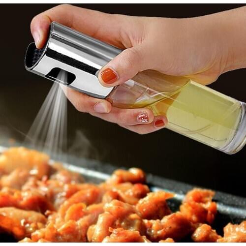 Olive Oil Sprayer Kitchen Oil Spray Bottle Pump Glass Oil Pot Leak-proof Drops Oil Dispenser BBQ Cooking Tools