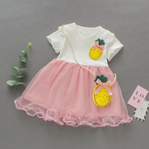 Cute baby Girls Princess Dress Baby Girls Summer Sweet Party Dress Birthday Party Dress Cartoon Print Girls Clothes for1-4Y