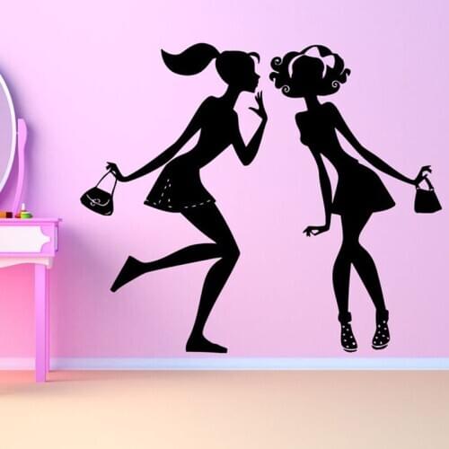 Fashion Girls Wall Decal Shopping Girls Wall Sticker Girls Room Decor Model Girls Decal Vinyl Shopping Girls Bedroom Decor C325