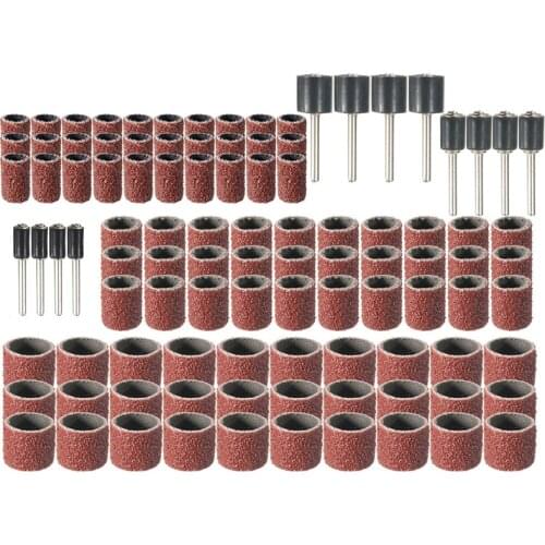 102pcs 120 Grit Sanding Drum Kit With 1/2 3/8 1/4 Inch Sanding Mandrels Fit Dremel Rotary Tools